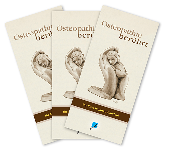 Praxisbroschüre: Kinderosteopathie (Grafik: braun-beige)