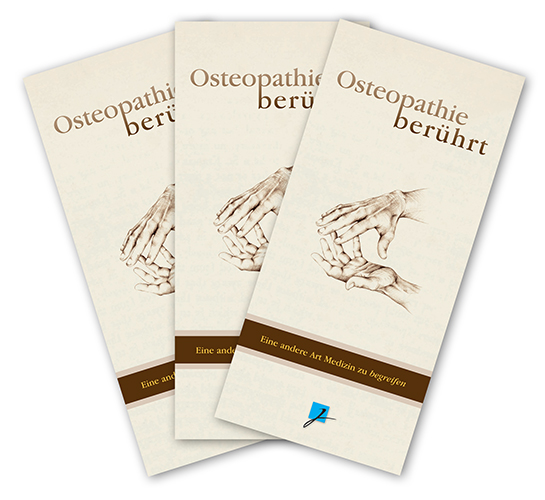 Praxisbroschüre: Osteopathie (Grafik: braun-beige)