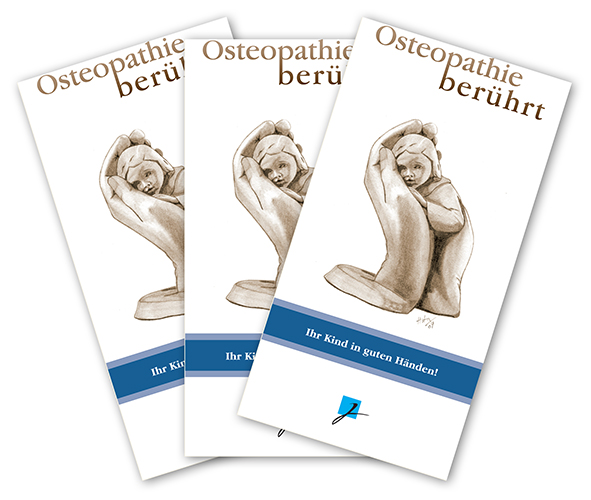 Praxisbroschüre: Kinderosteopathie (Grafik: blau-weiß)